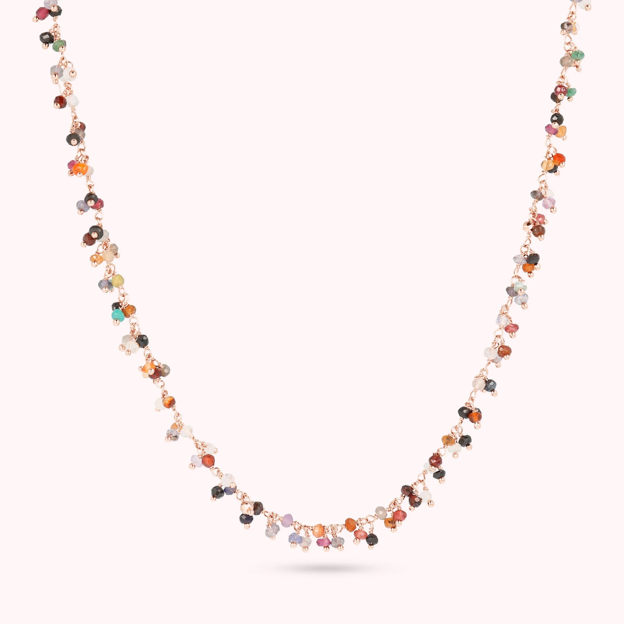 Collana con Piccoli Ciondoli in Quarzo Multicolore