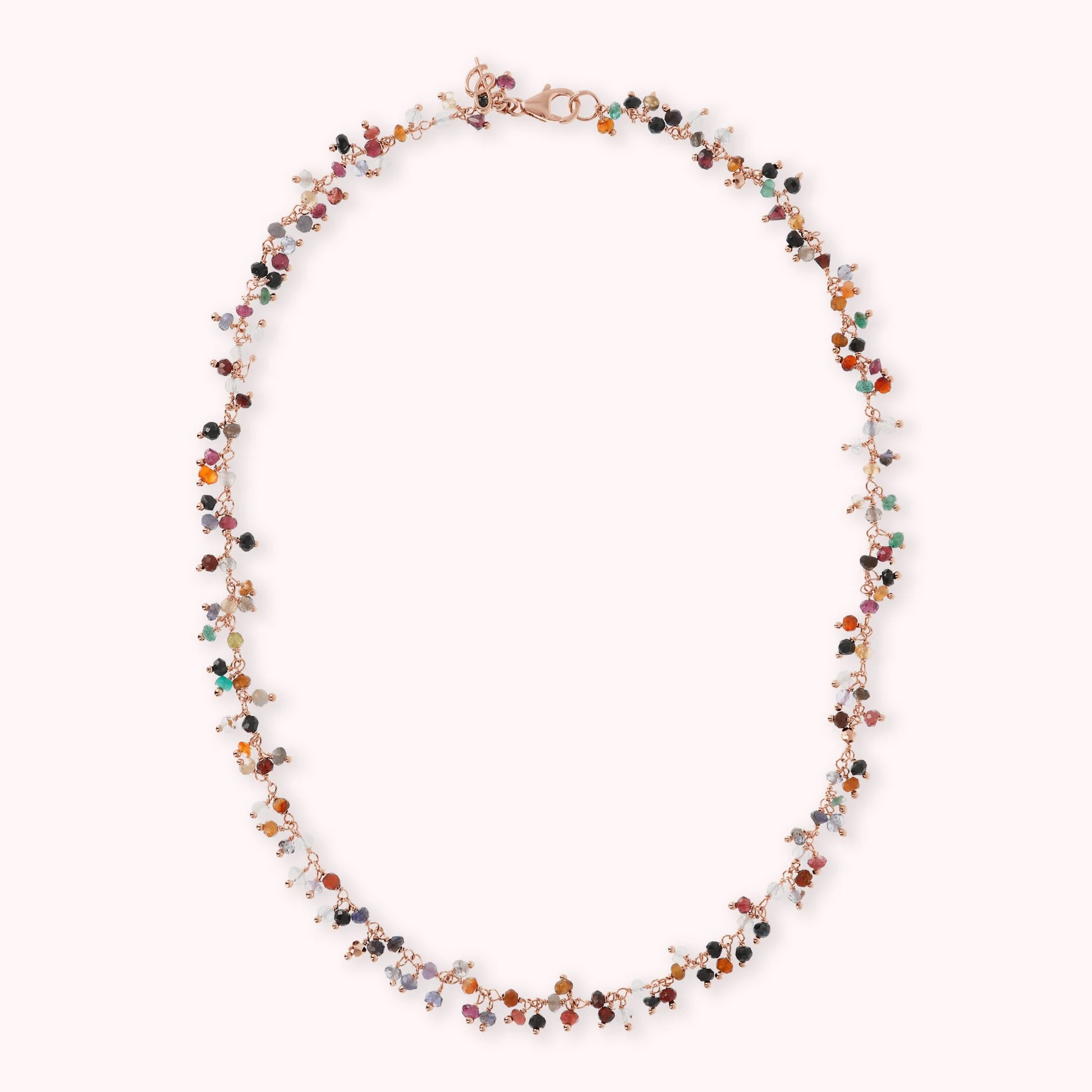 Collana con Piccoli Ciondoli in Quarzo Multicolore