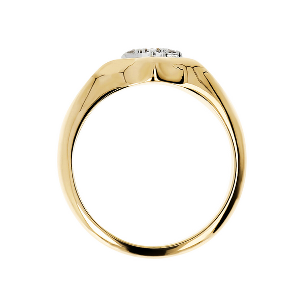 Goldener Ring mit Stern-Pavé aus Zirkonia 