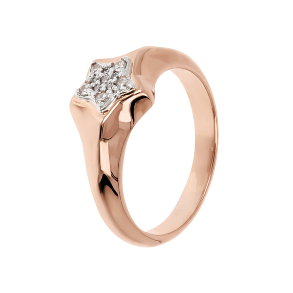 Ring with Pavé Star in Cubic Zirconia
