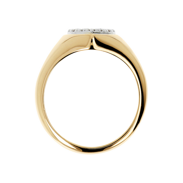 Goldener Ring mit Herz-Pavé
