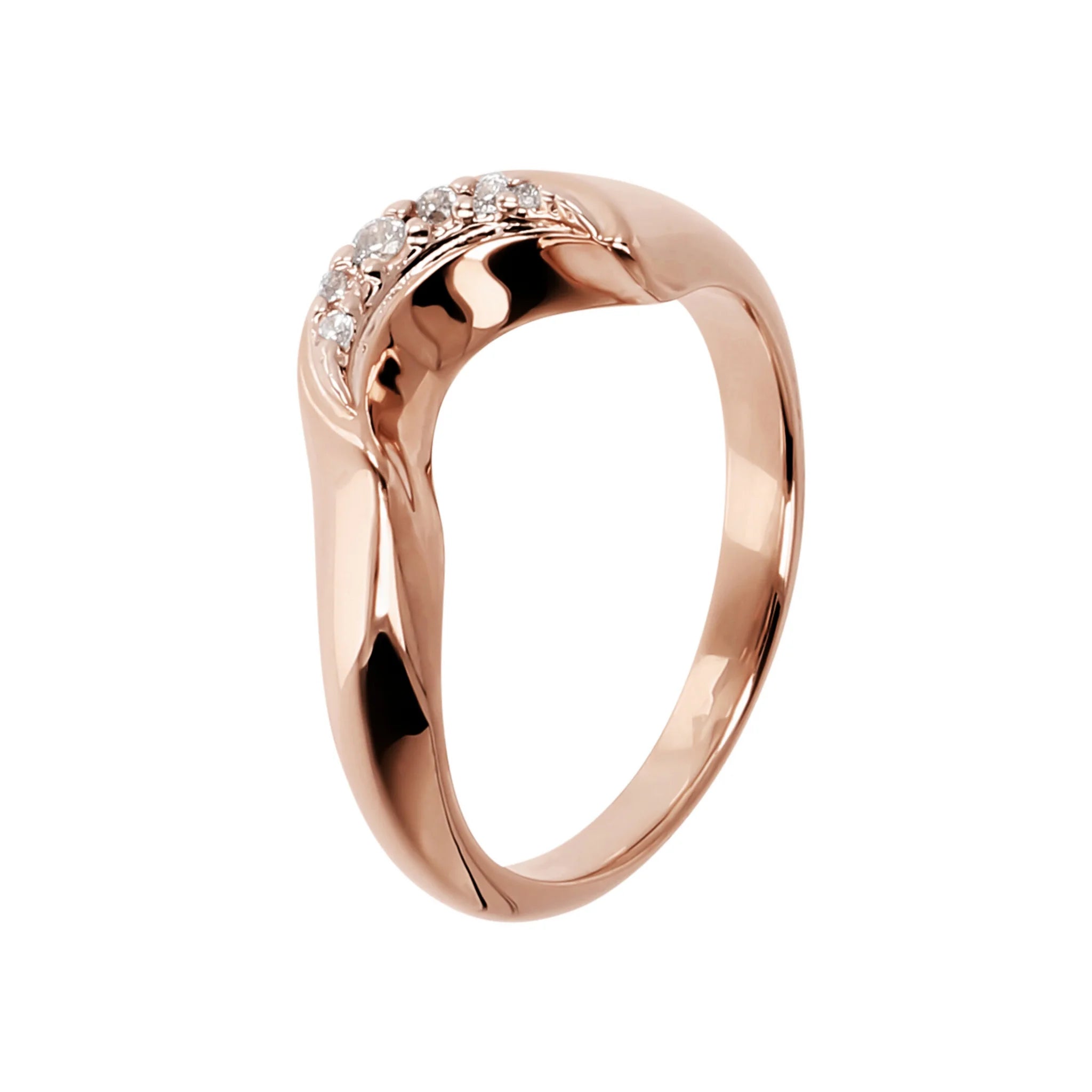 Anello Fedina con Luna Pavé in Cubic Zirconia