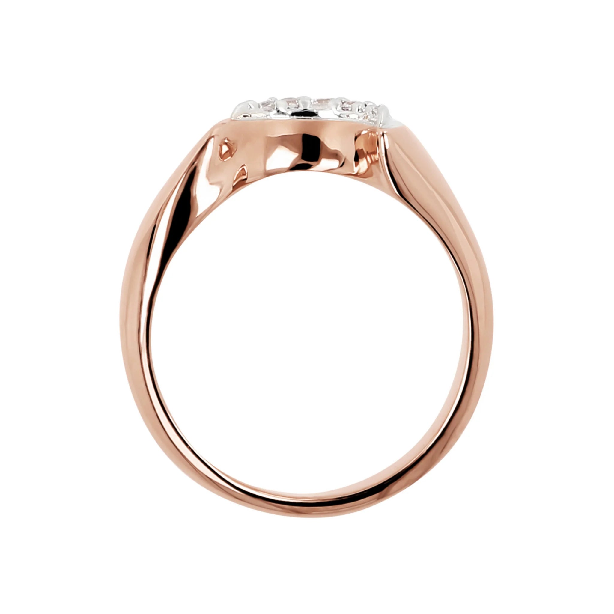 Anello Fedina con Luna Pavé in Cubic Zirconia
