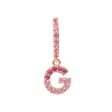 Pendant Earring with Letter in Cubic Zirconia