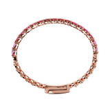 Rigid Two-Tone Tennis Bracelet with Cubic Zirconia Hearts