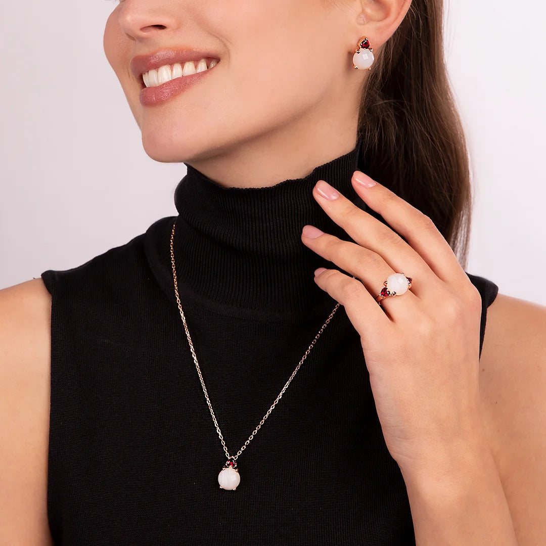 Felicia Valentine Day Necklace with CZ