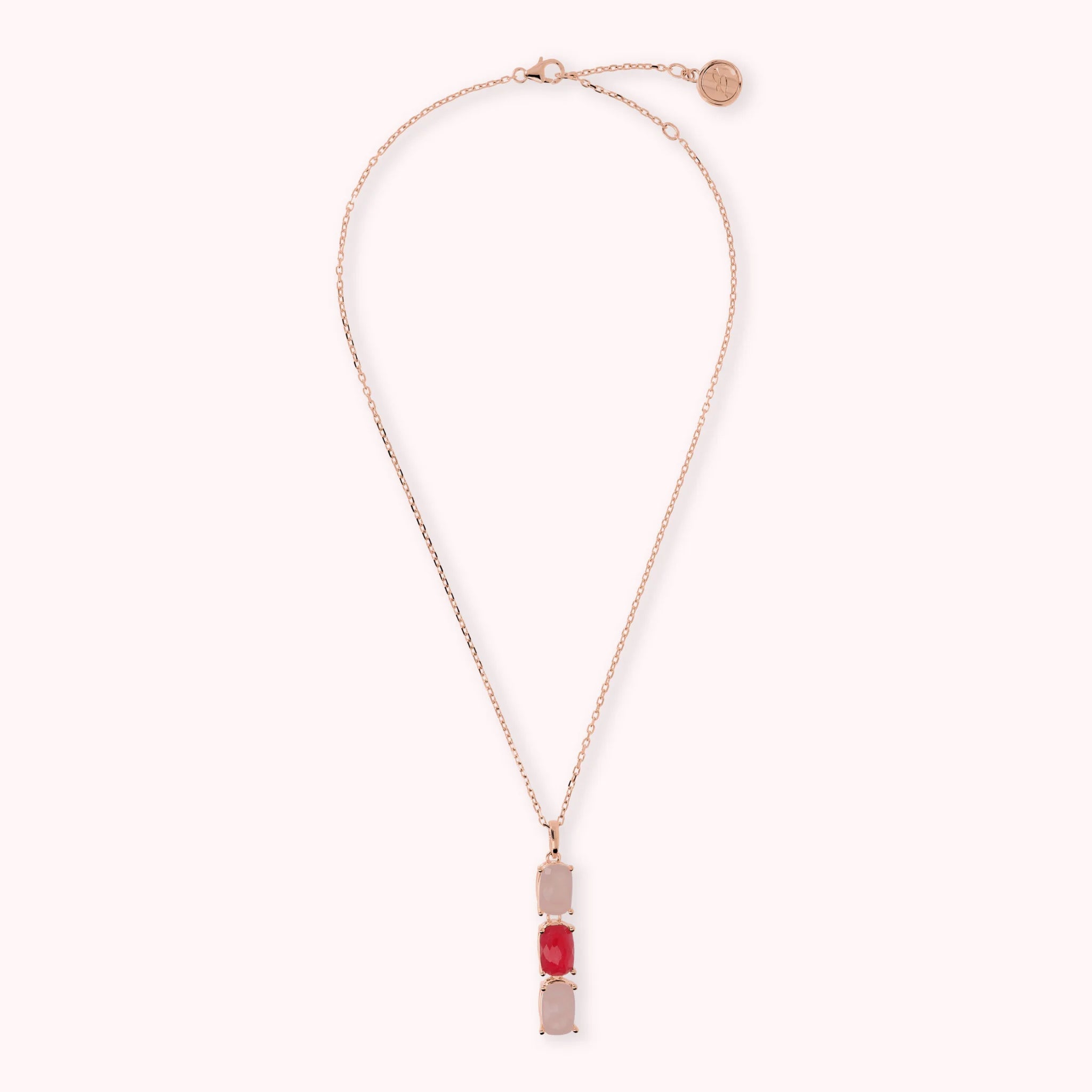 Collana Catena Forzatina con Pendente in Pietra Naturale Ovale