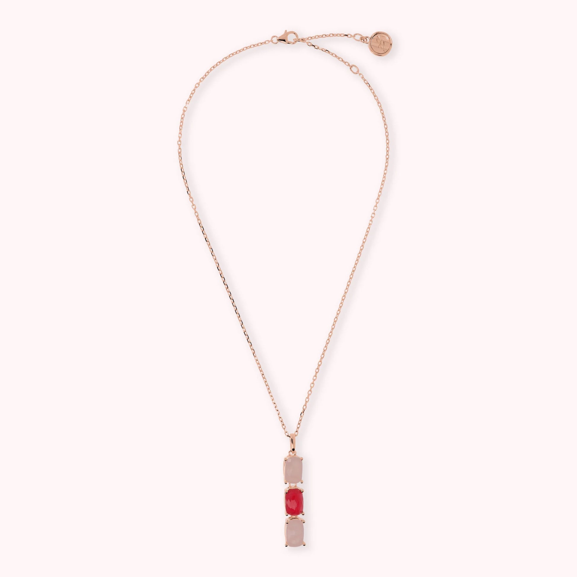 Collana Catena Forzatina con Pendente in Pietra Naturale Ovale
