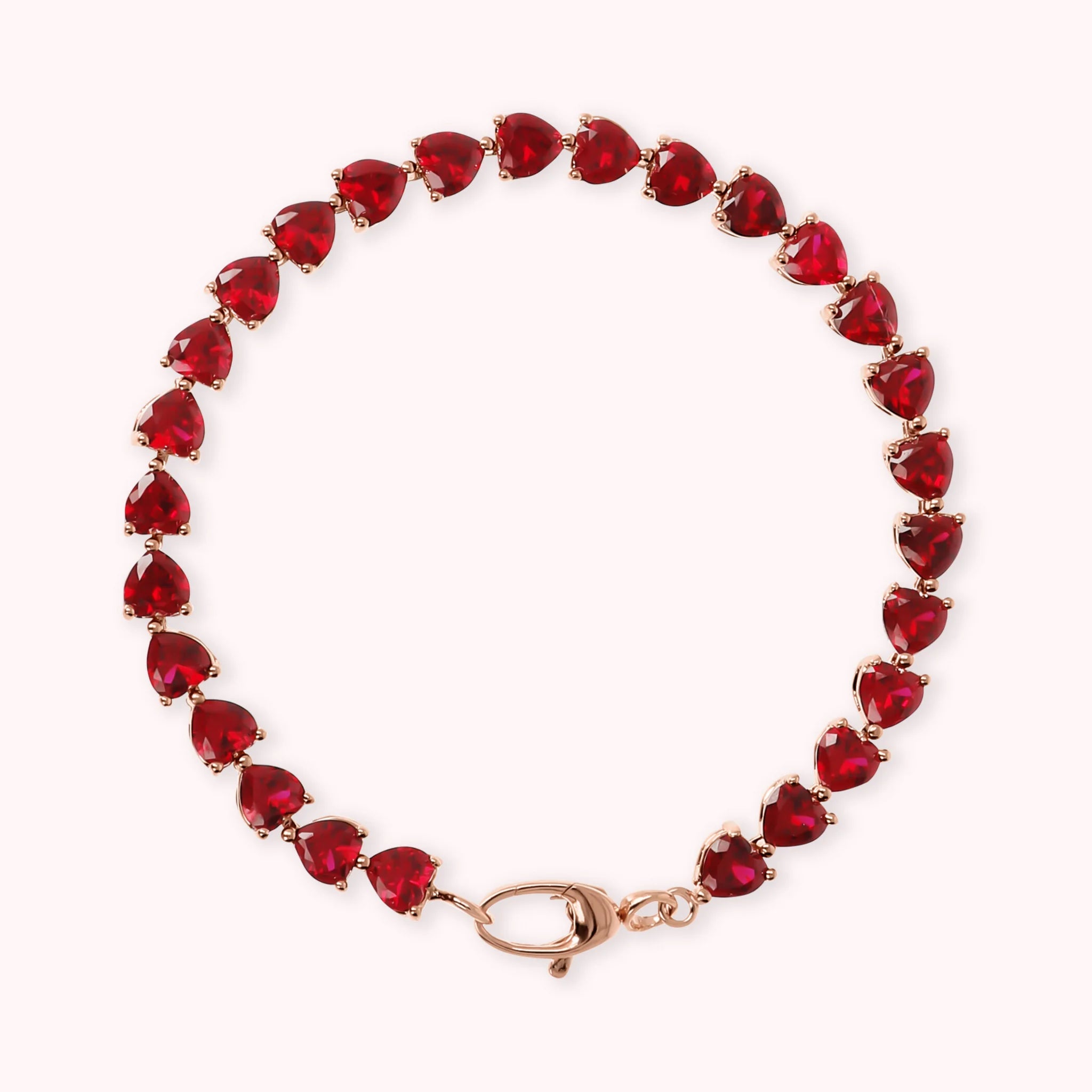 Tennis Bracelet with Hearts Valentine Day