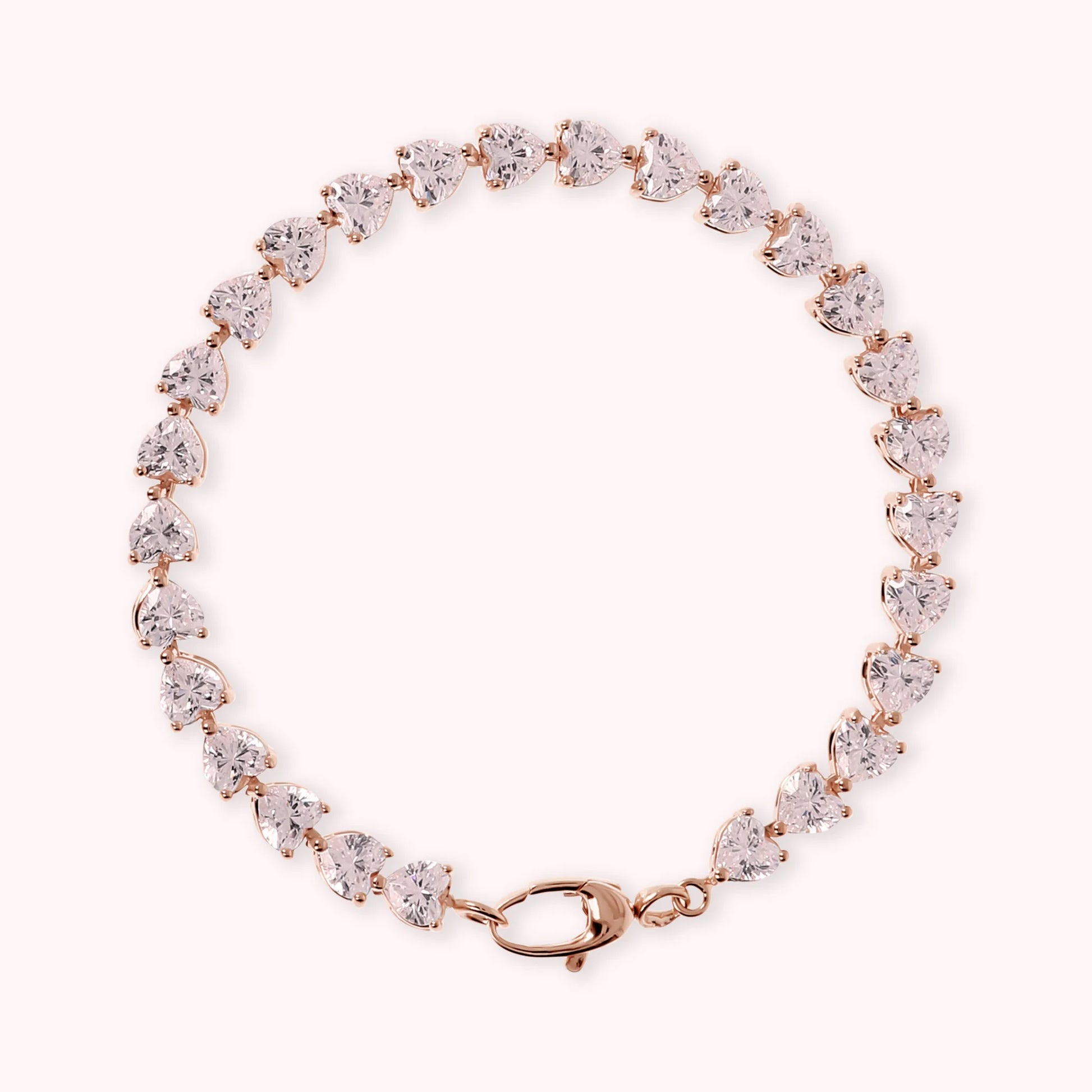 Bracciale Tennis con Cuori in Cubic Zirconia