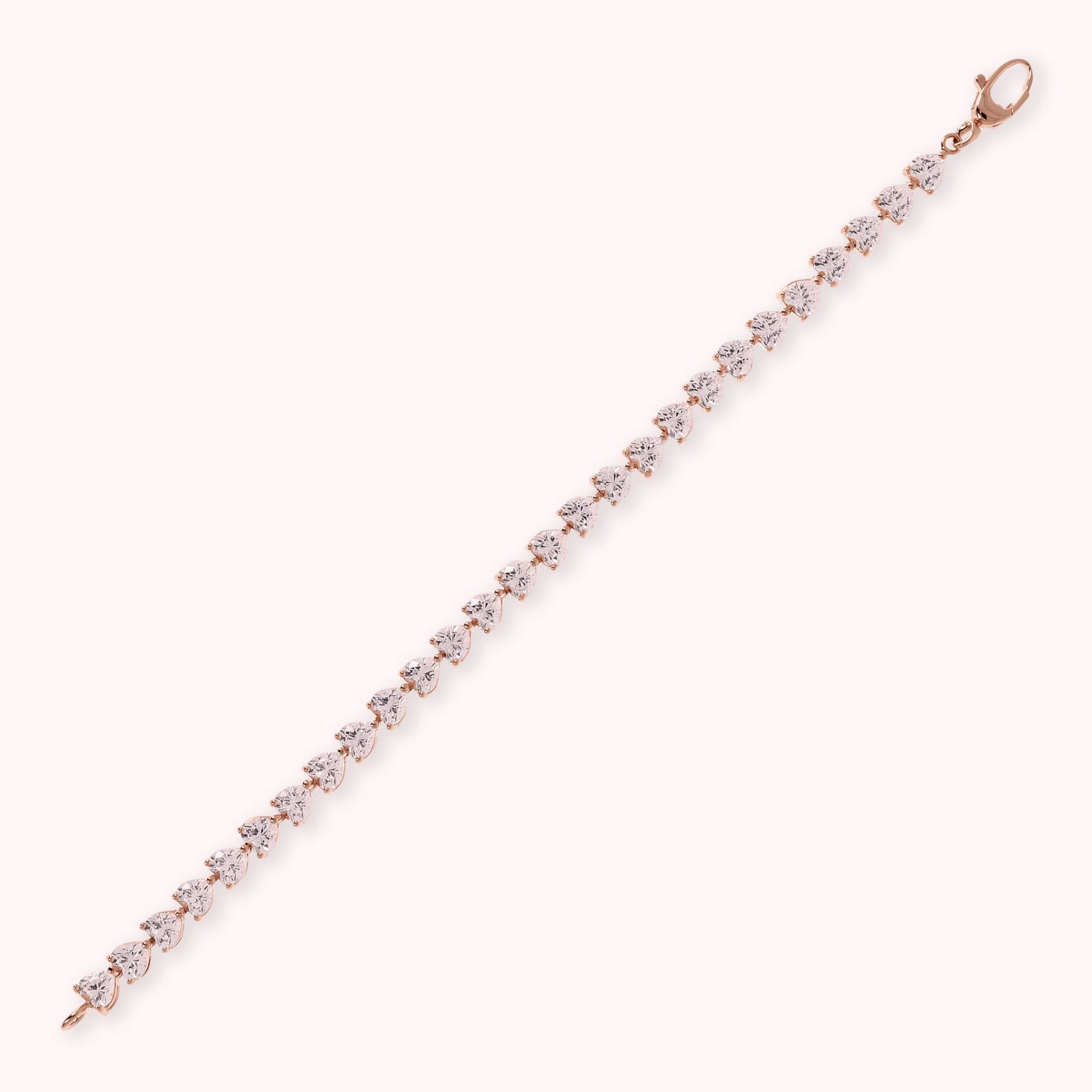 Bracciale Tennis con Cuori in Cubic Zirconia
