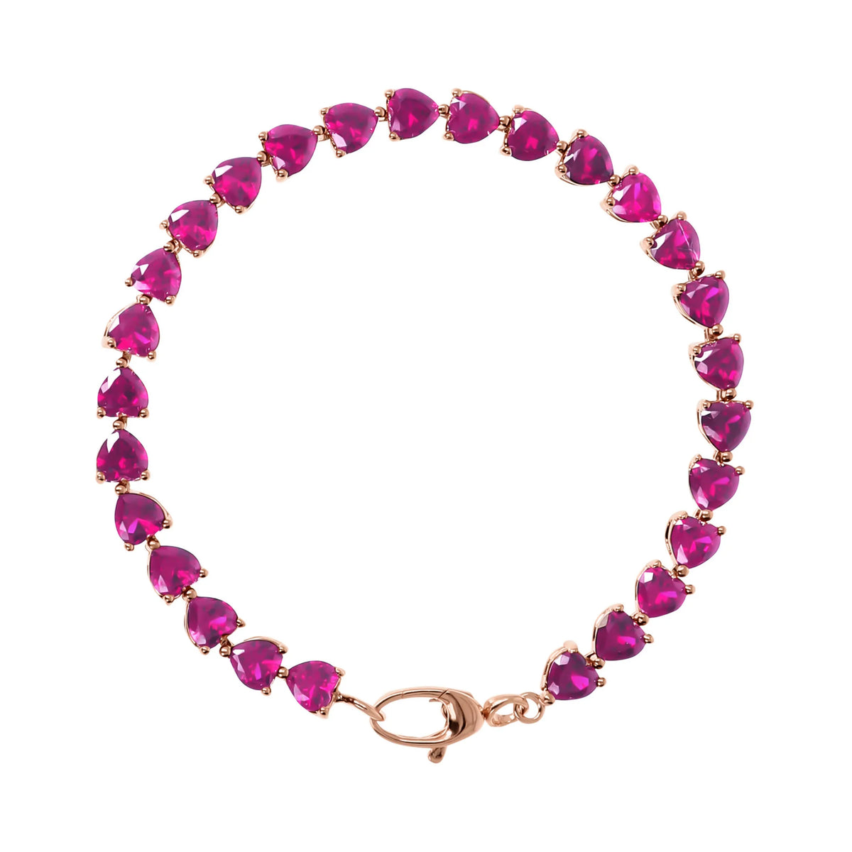 Tennis Bracelet with Hearts Valentine Day