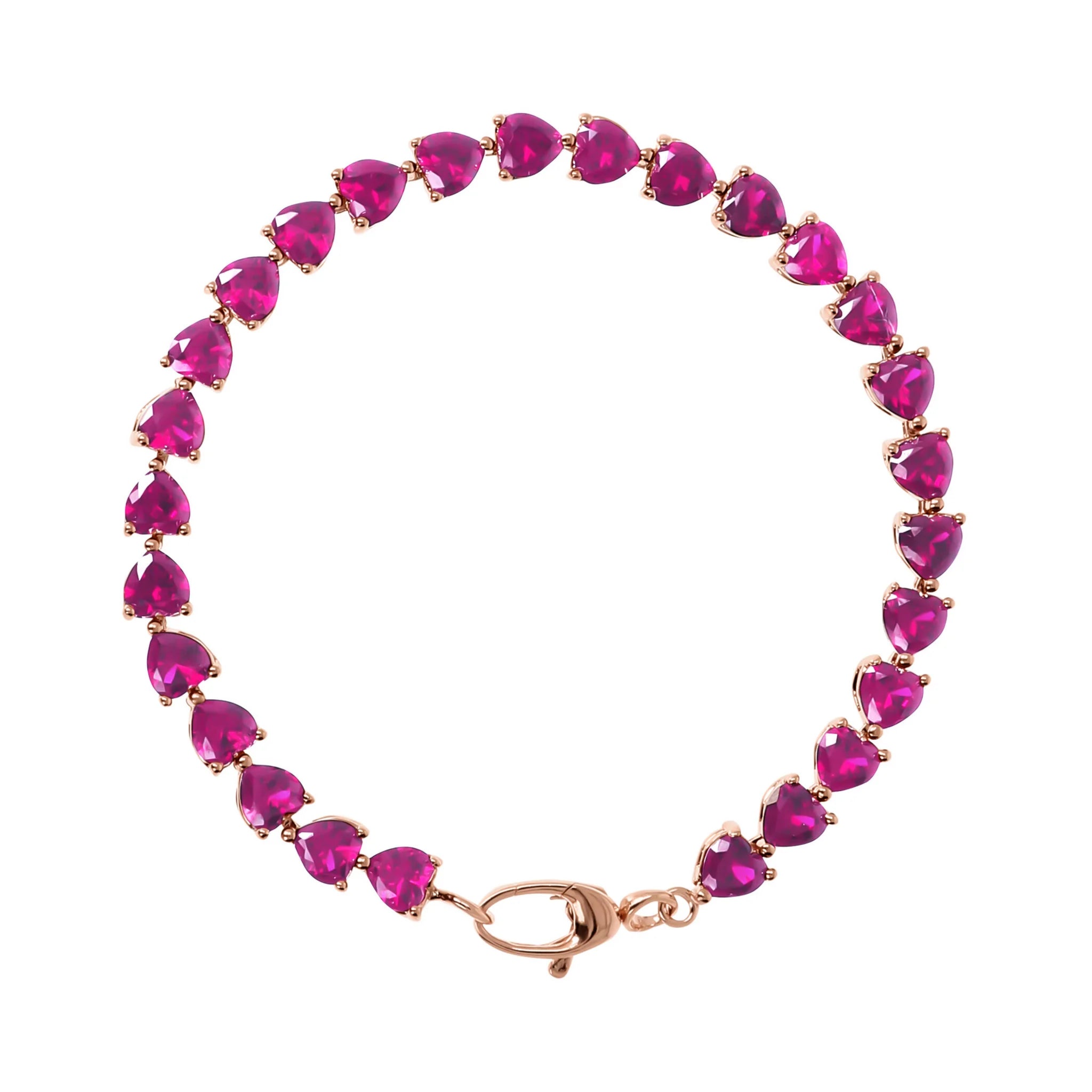 Tennis Bracelet with Hearts Valentine Day