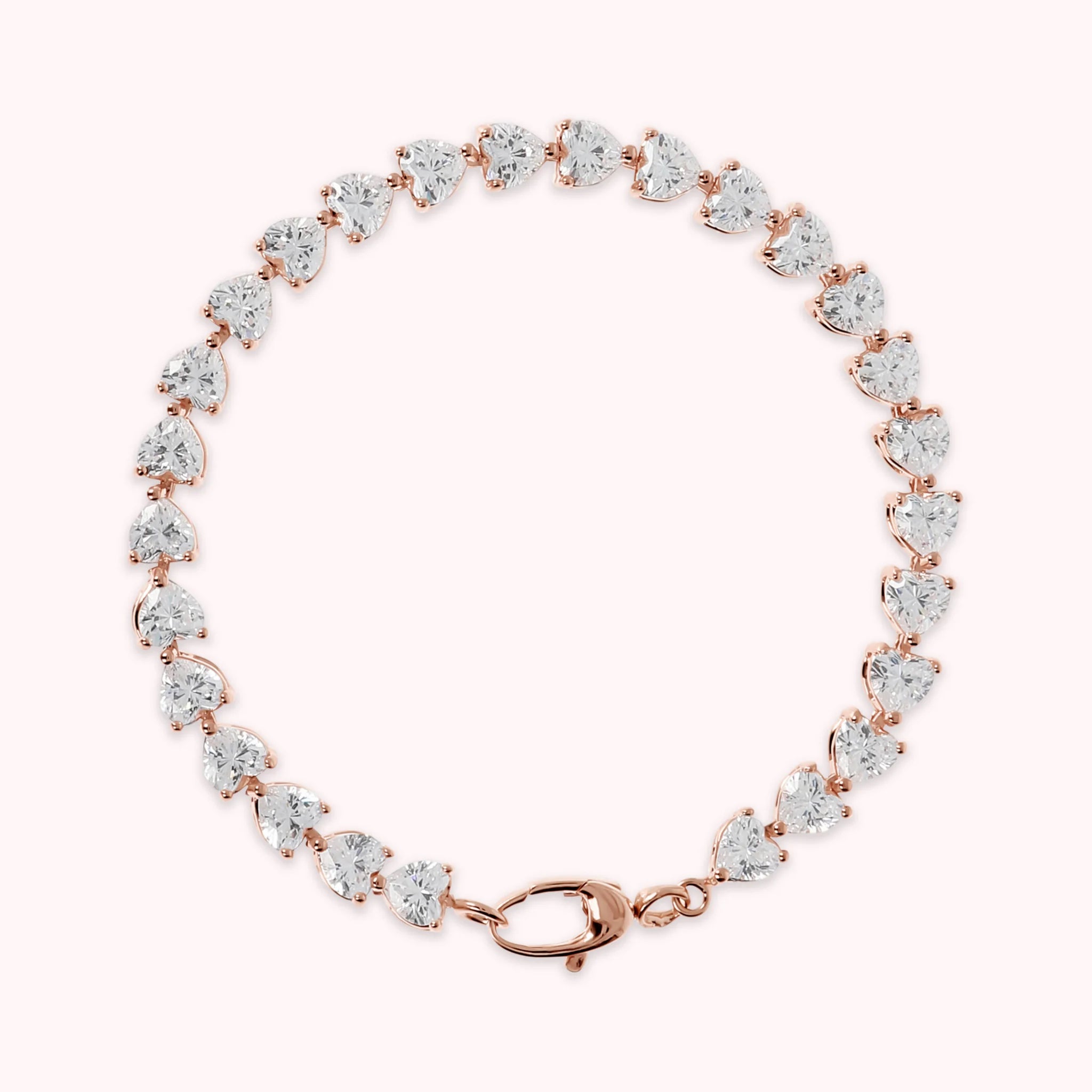 Tennis Bracelet with Hearts Valentine Day