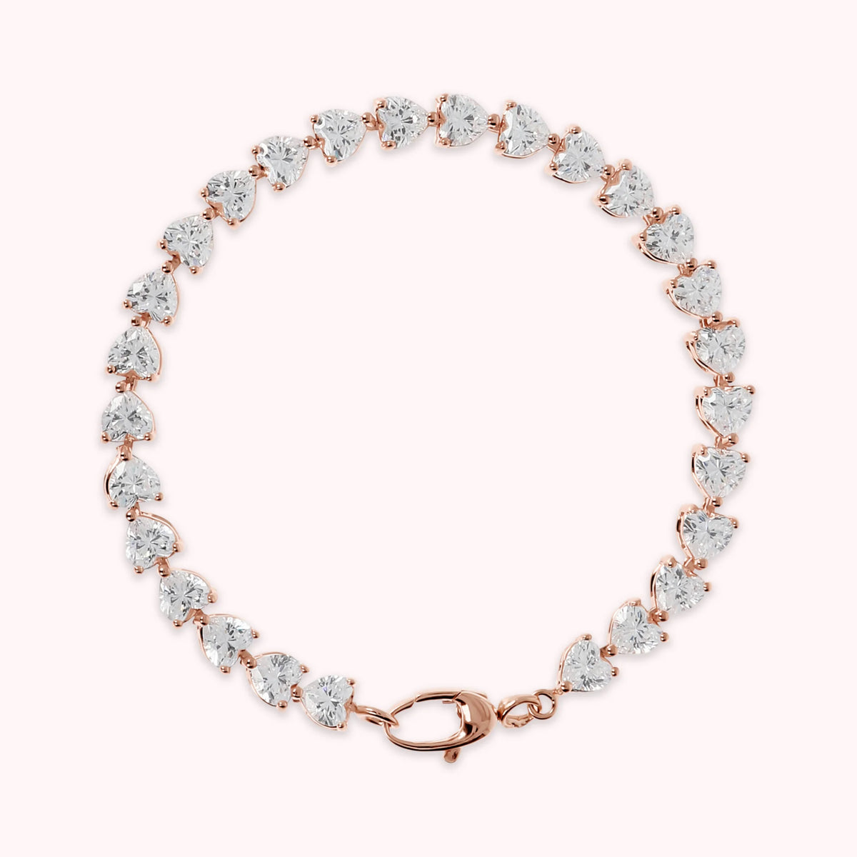 Tennis Bracelet with Hearts Valentine Day