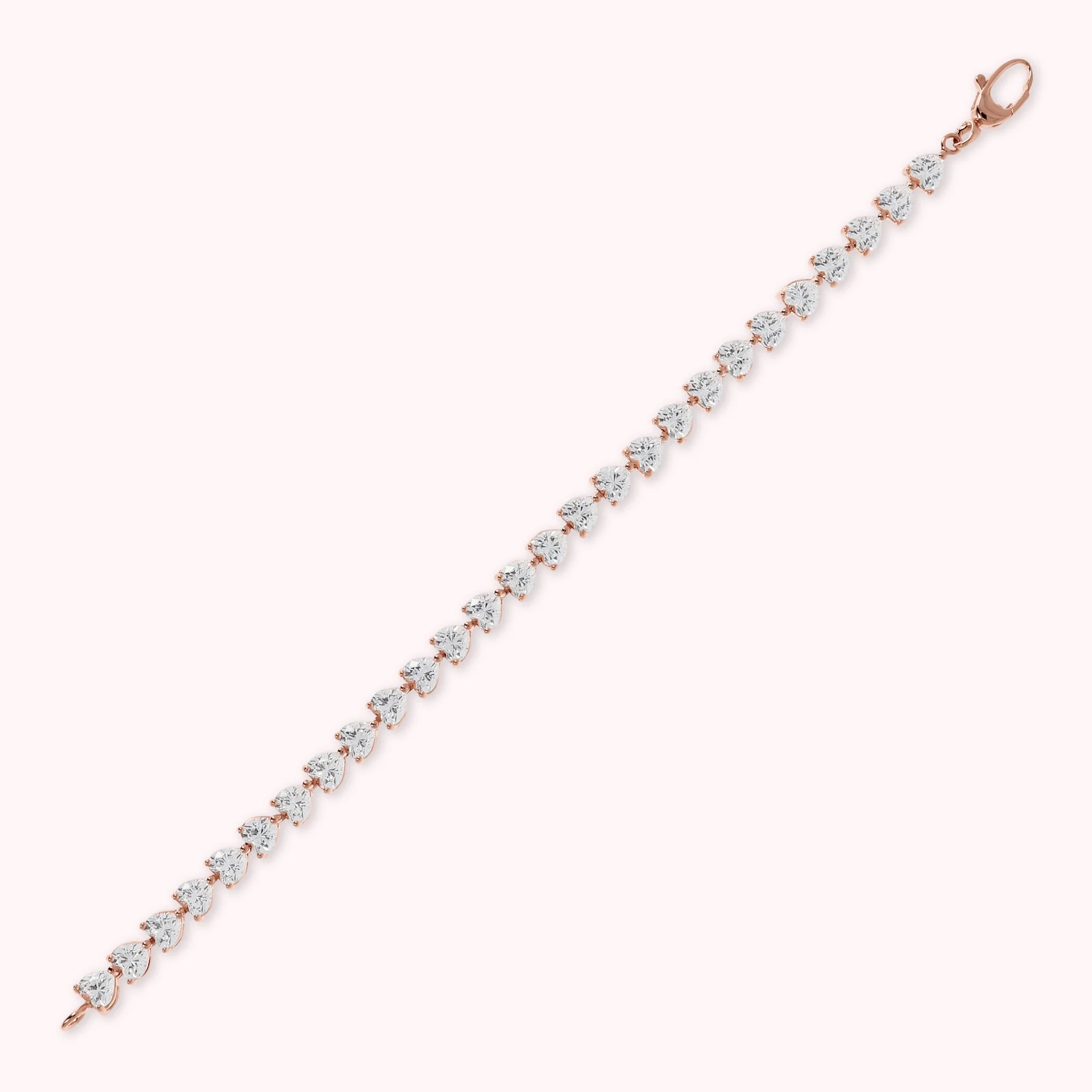Bracciale Tennis con Cuori in Cubic Zirconia