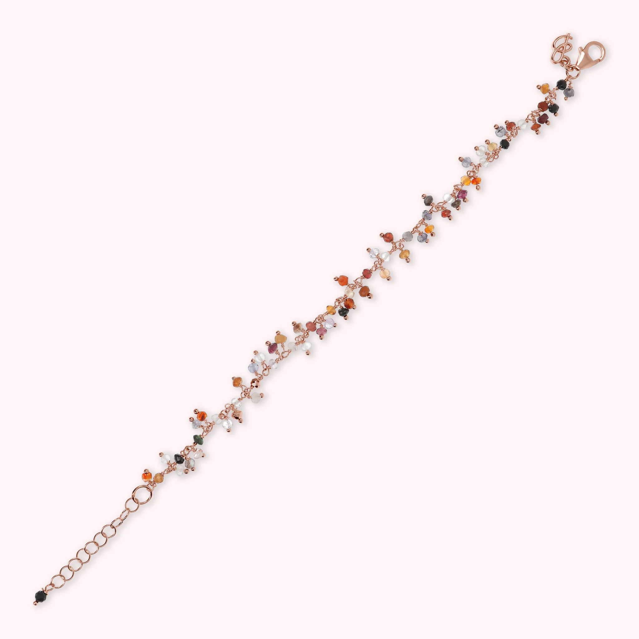 Bracciale con Piccoli Ciondoli in Quarzo Multicolore