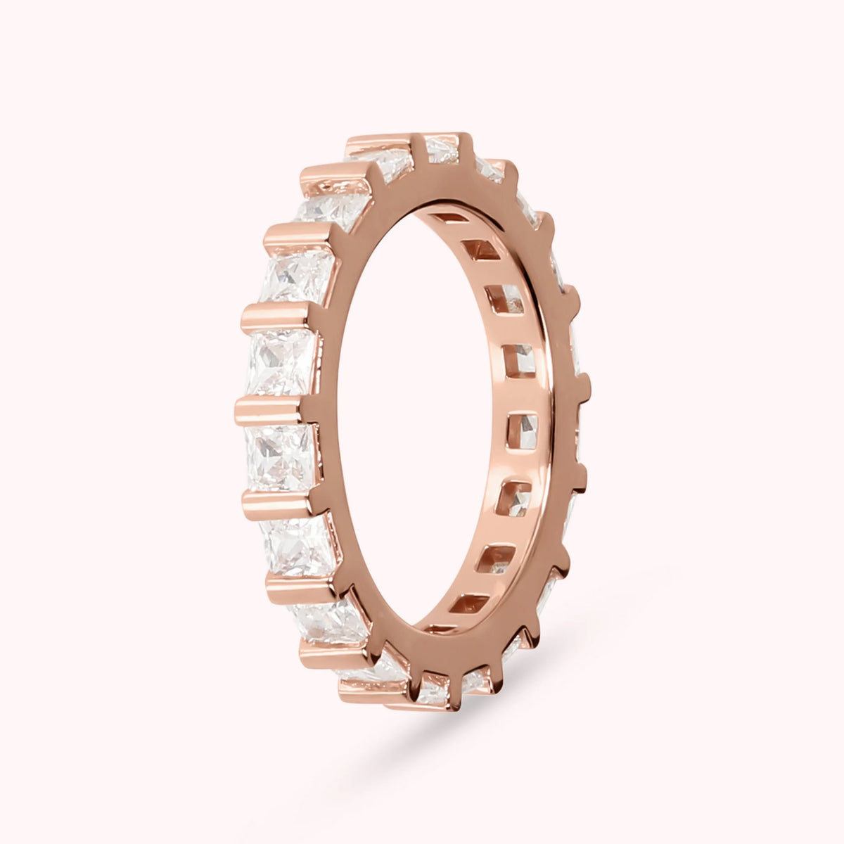 Veretta Ring with Square Cubic Zirconia