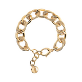 Golden Chain Bracelet with Double Oval Link