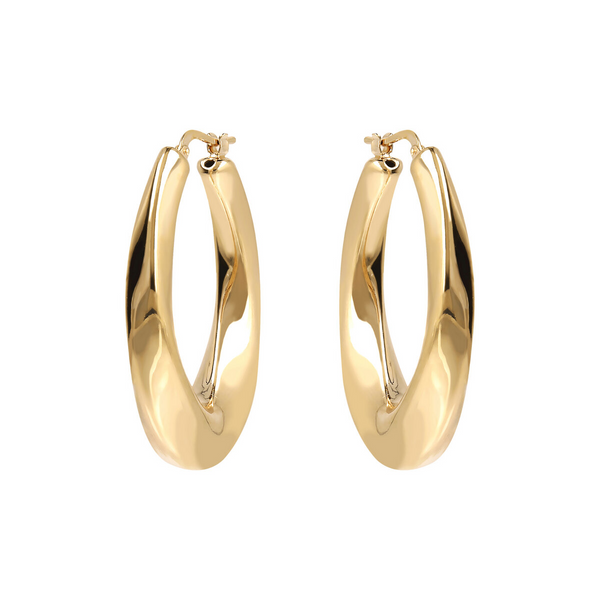 Thick Twisted Golden Hoop Earrings