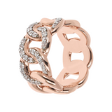 Ring with Curb Chain in Cubic Zirconia