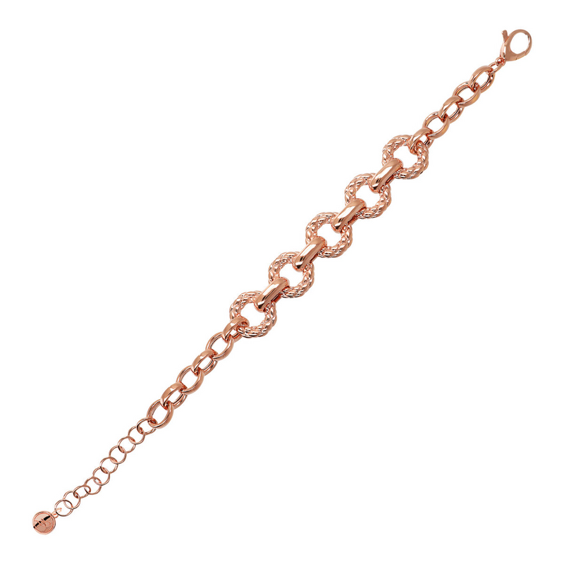 Bracelet chaîne Rolo et rondelles rayées