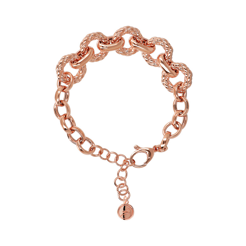 Rolo chain bracelet with striped links 