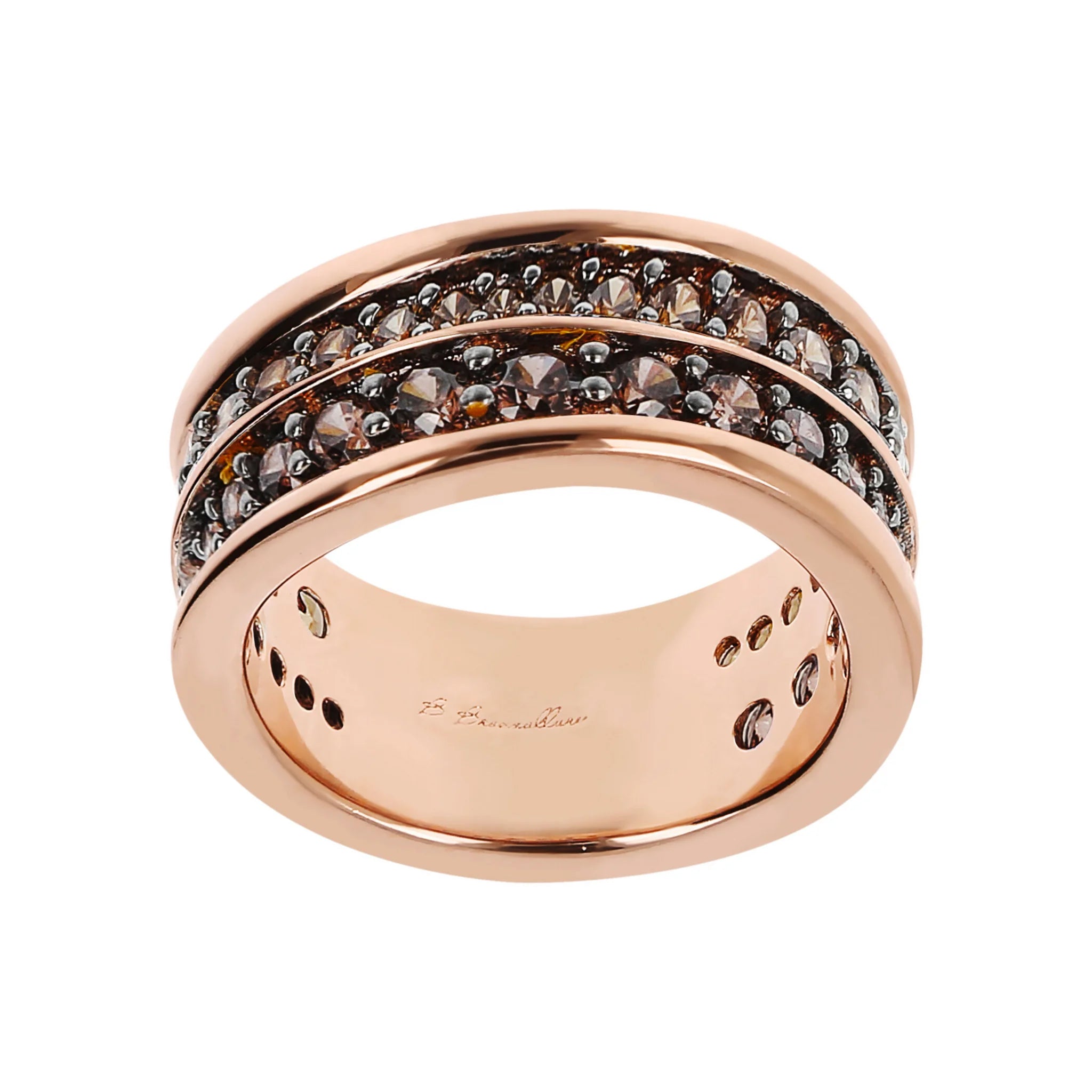 Anello a Fascia con Doppia Onda in Cubic Zirconia