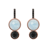 Graduated Pendant Earrings with Round Pavé Natural Stones
