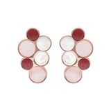 Cluster Earrings in Mother of Pearl and Natural Stones
