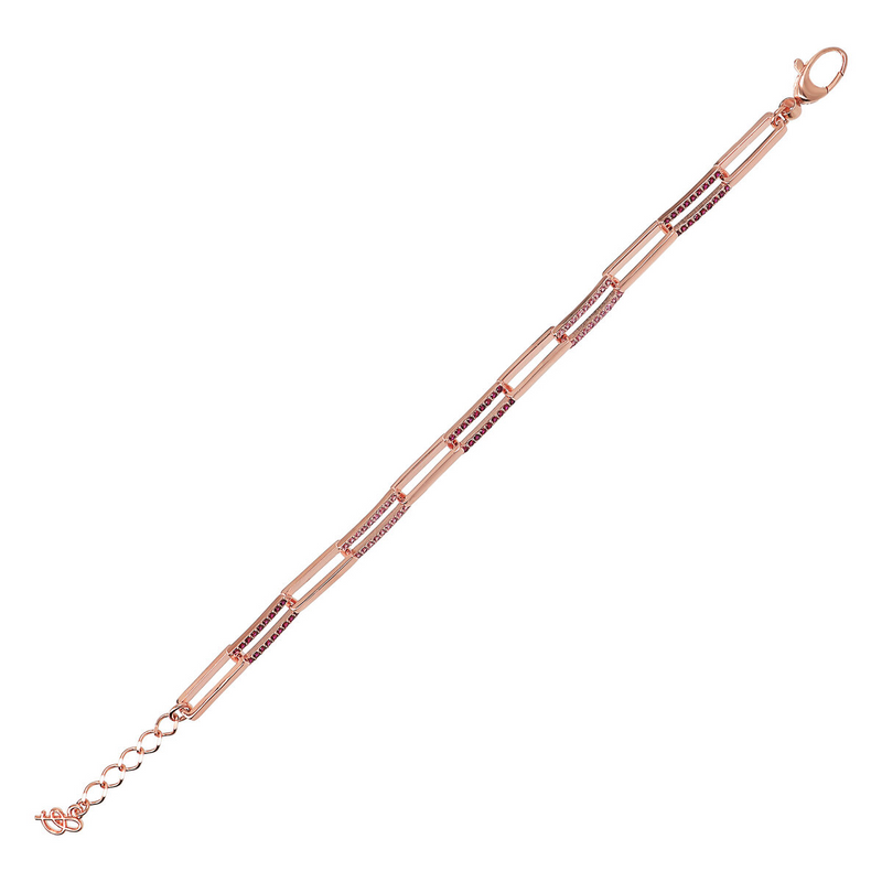 Bracelet chaîne Forzatina allongée trombone avec Cubic Zirconia