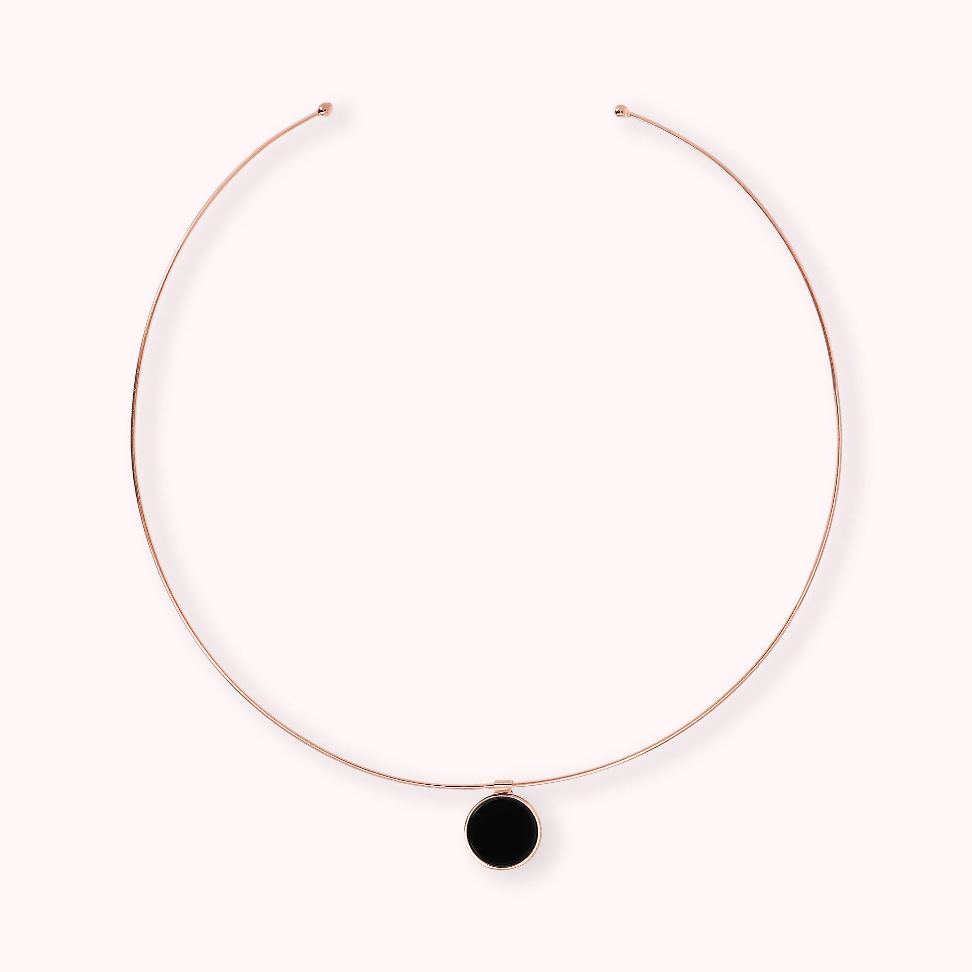 Collana Choker con Pendente a Disco in Pietra Naturale