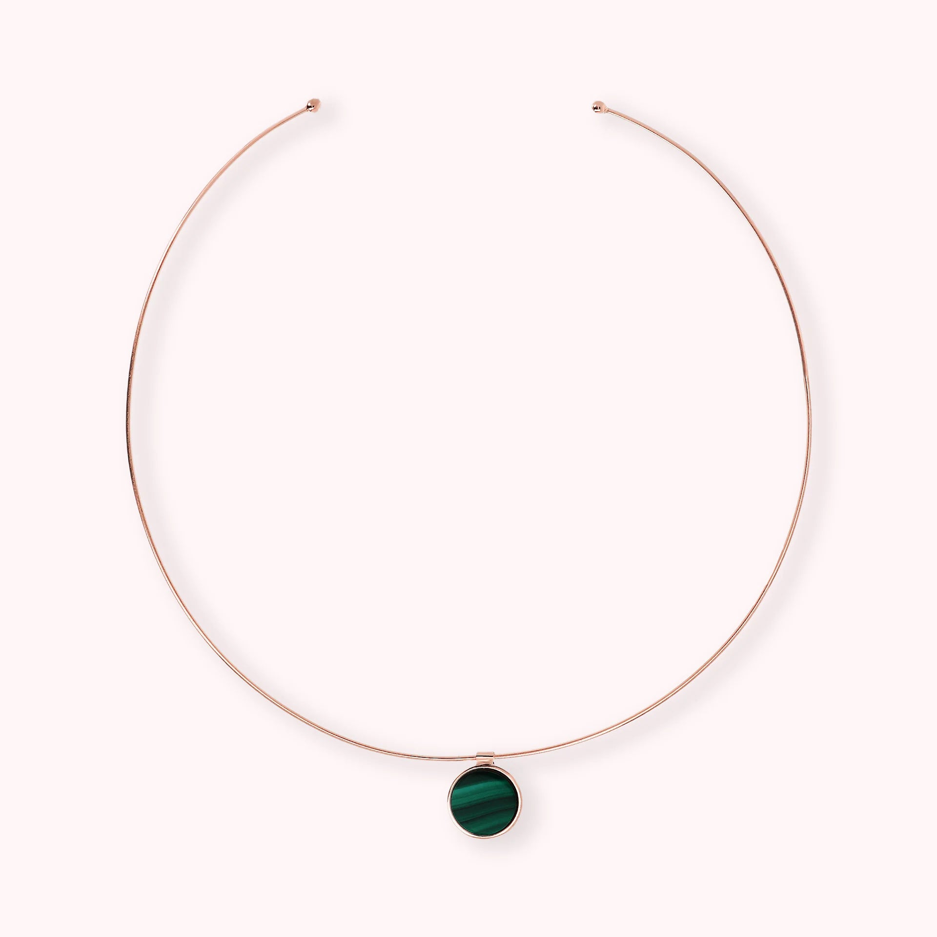 Collana Choker con Pendente a Disco in Pietra Naturale