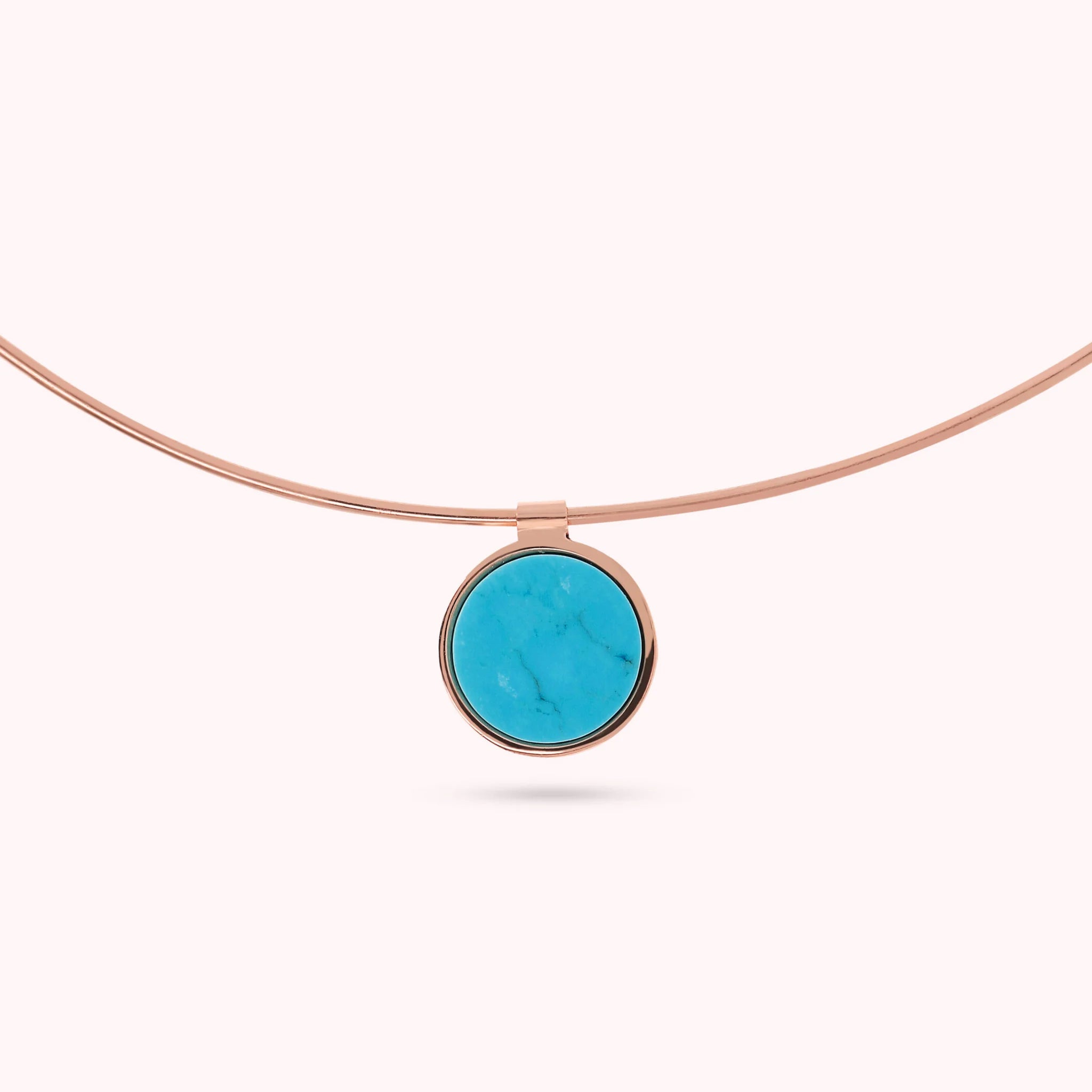 Collana Choker con Pendente a Disco in Pietra Naturale