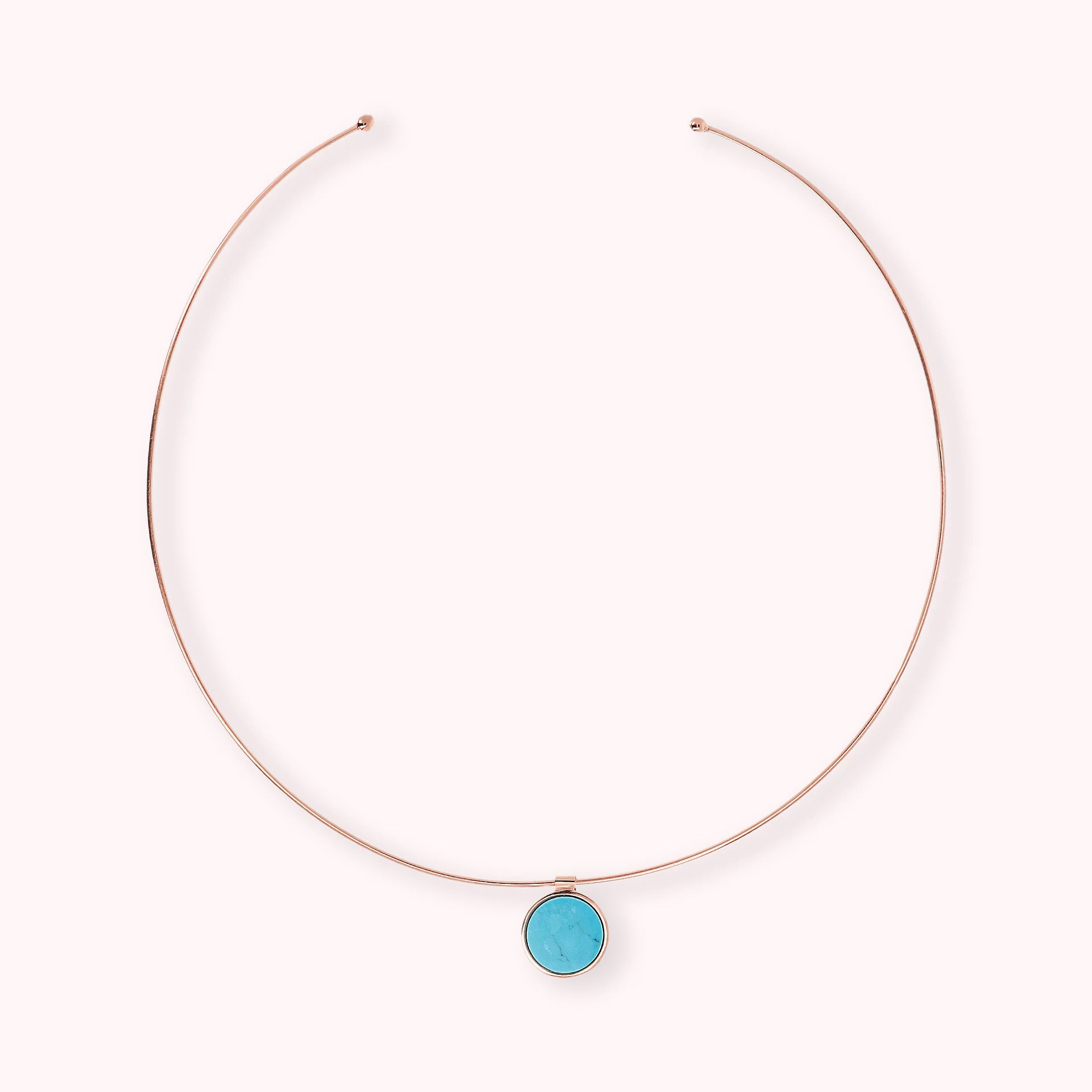 Collana Choker con Pendente a Disco in Pietra Naturale