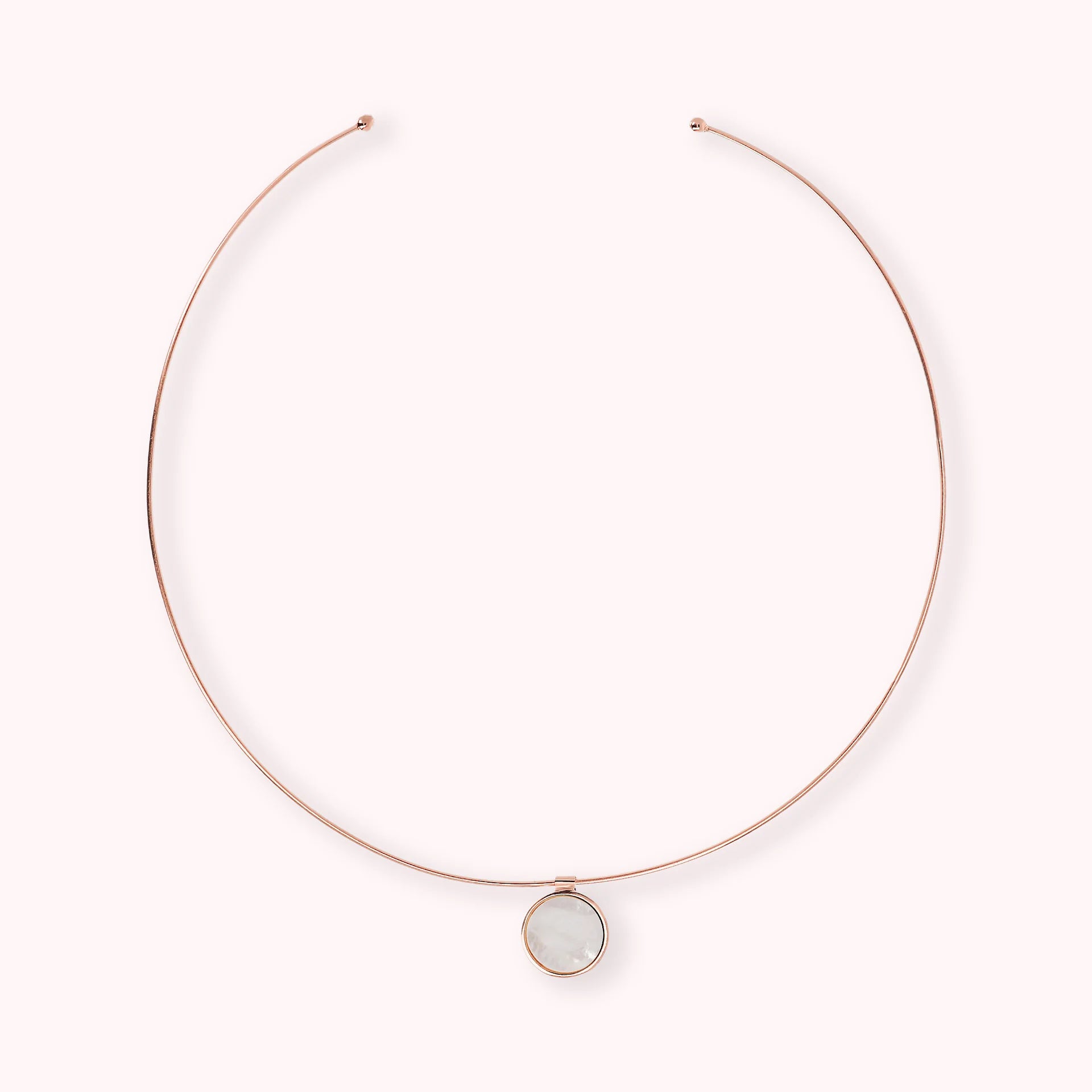 Collana Choker con Pendente a Disco in Pietra Naturale