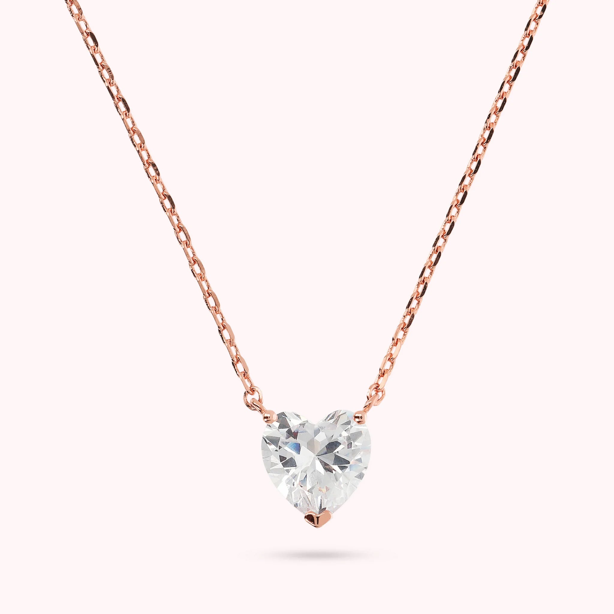 Cubic Zirconia Heart Necklace