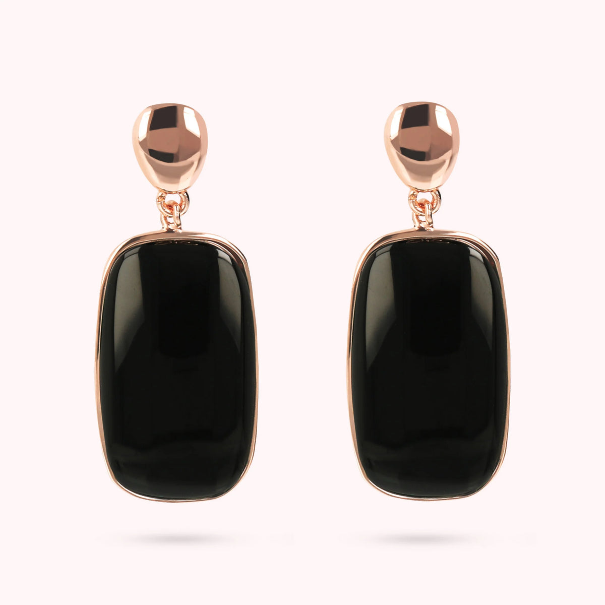 Boucles d'oreilles pendantes avec pierre naturelle taille savon  