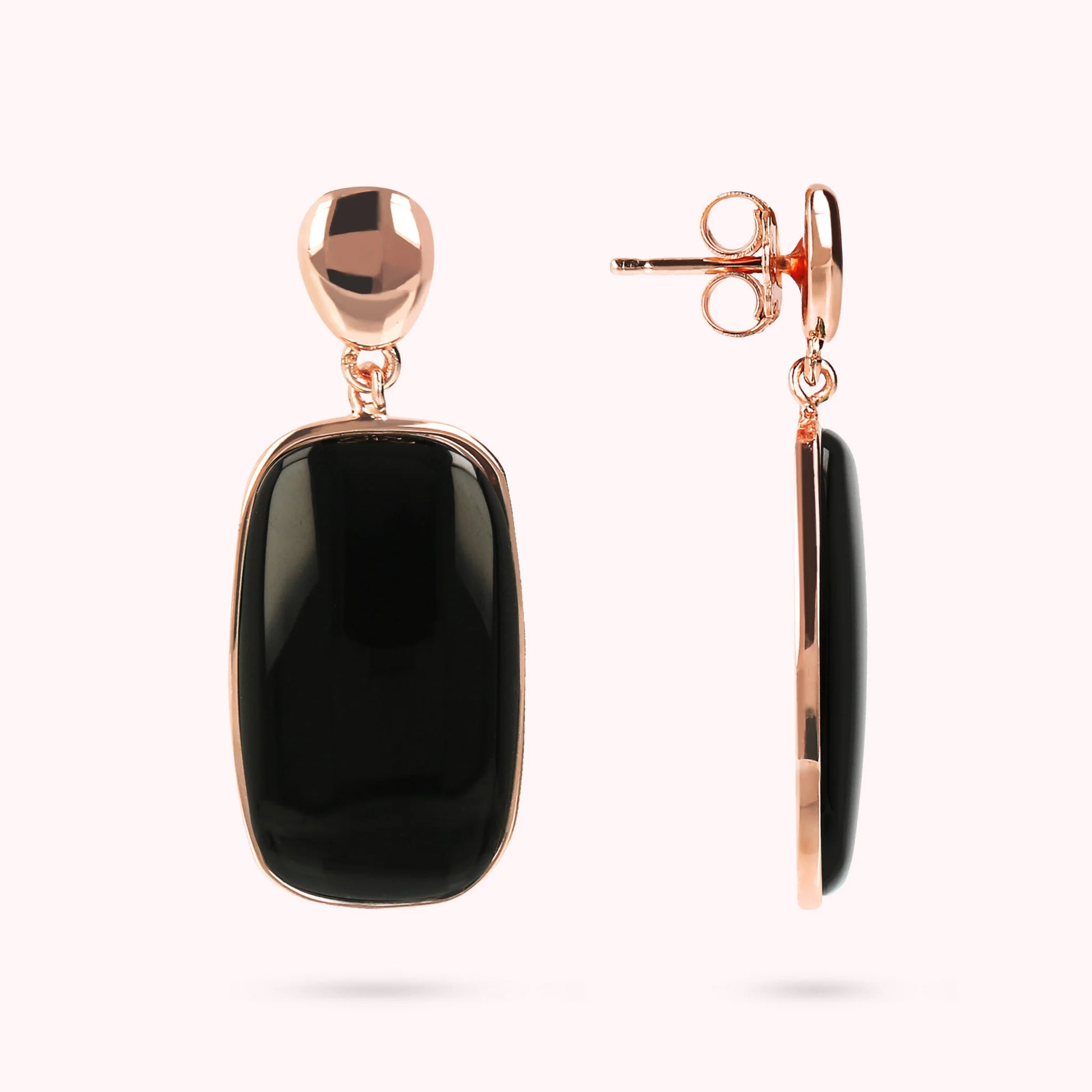 Dangle Earrings with Natural Soap-Cut Stone