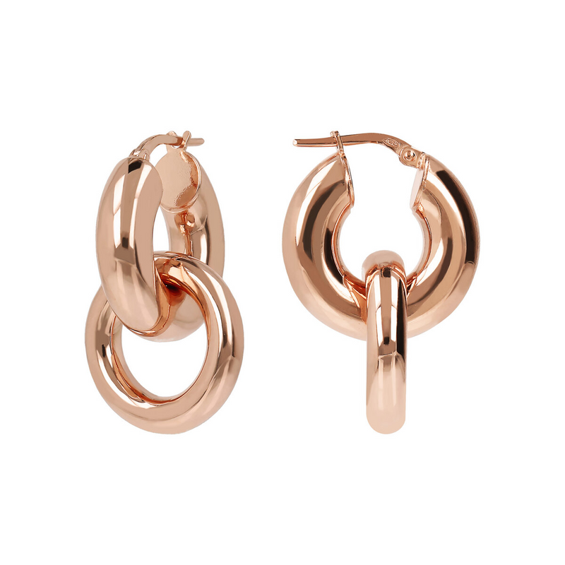Double Ring Pendant Earrings