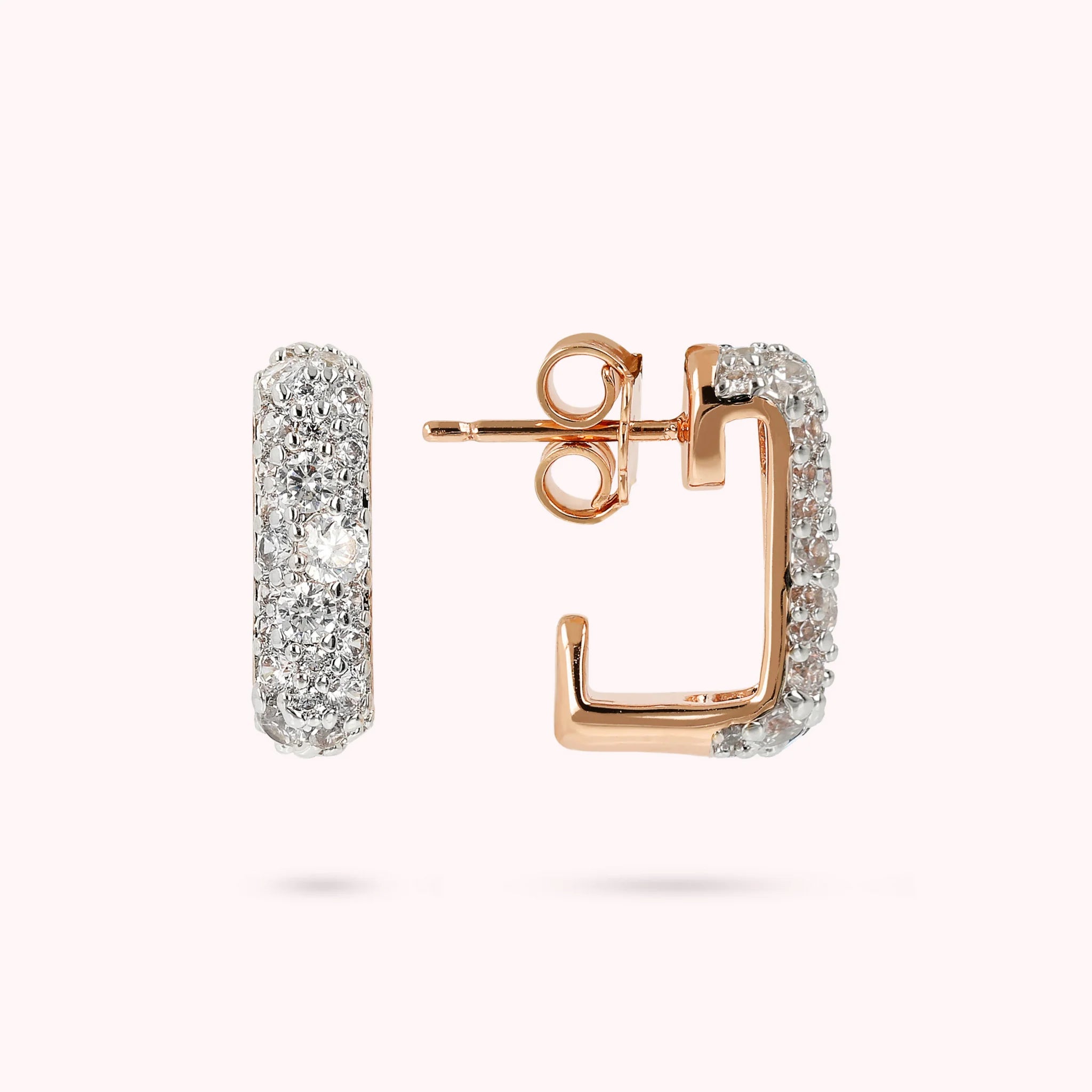 Square Pavé Stud Earrings