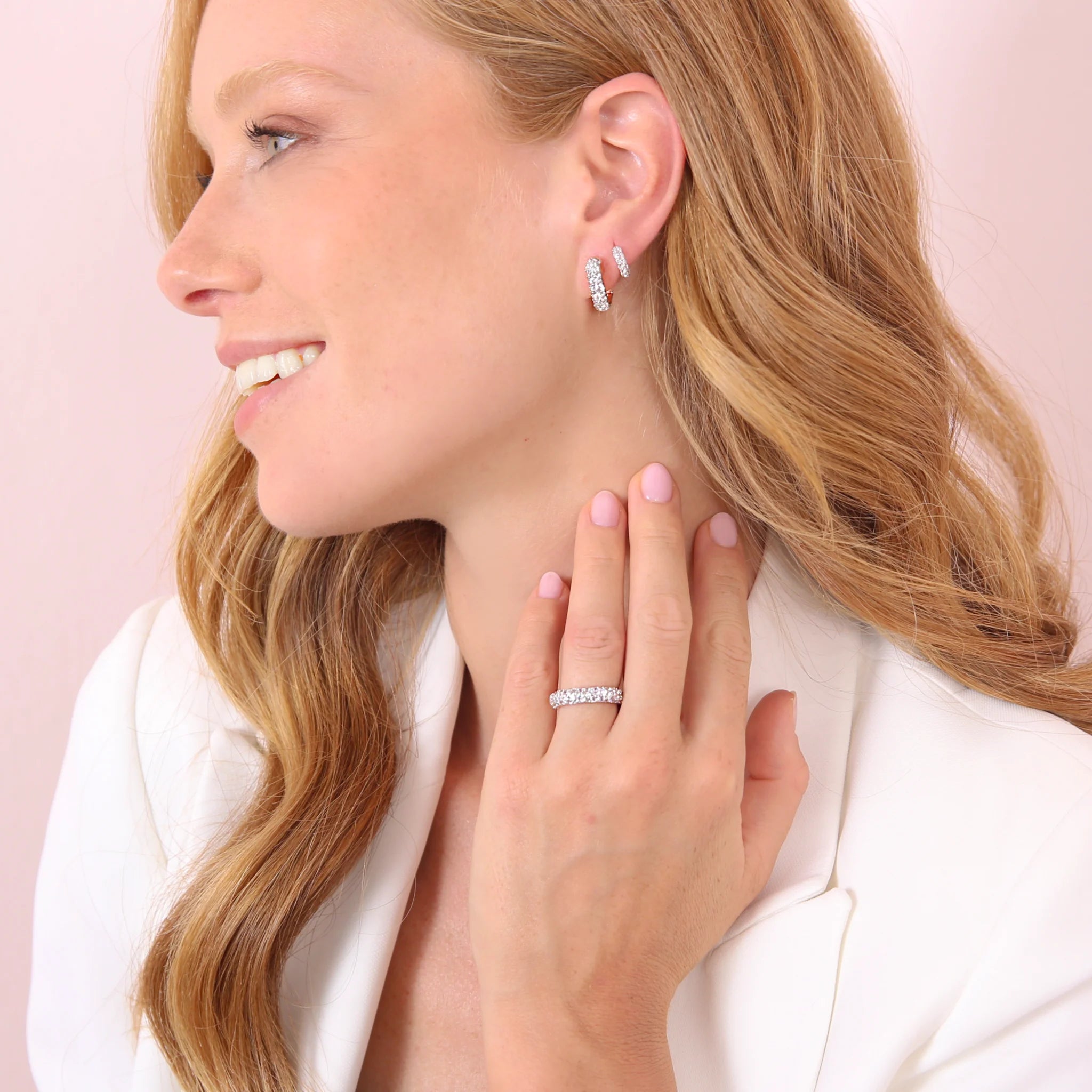 Square Pavé Stud Earrings