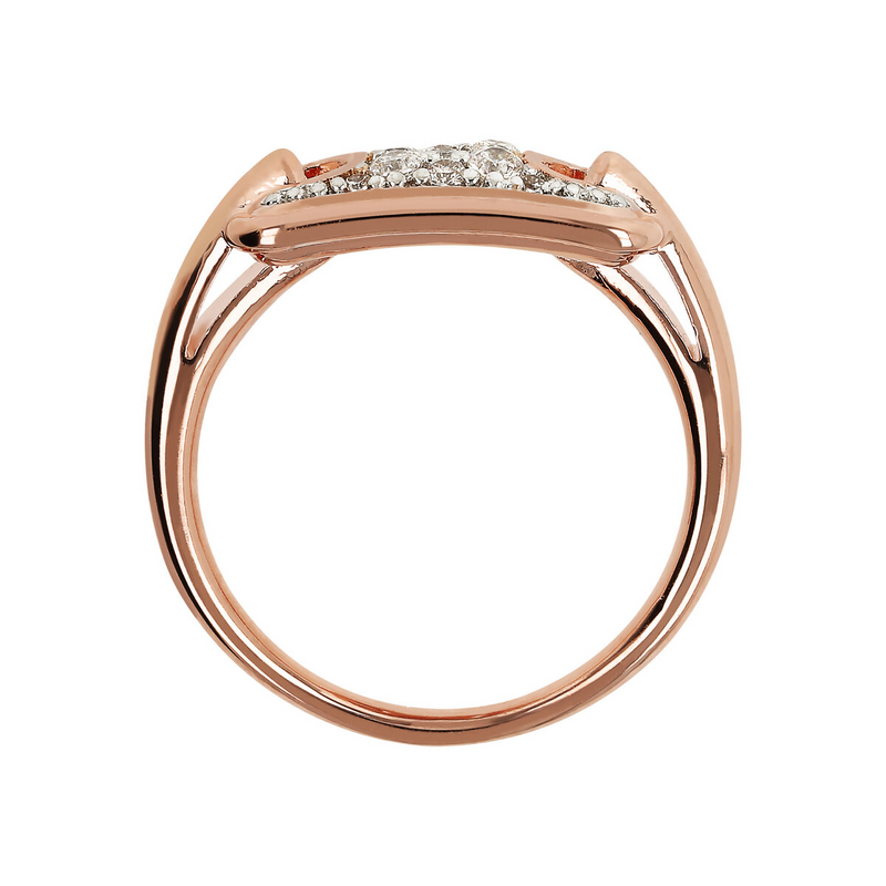 Ring with Rectangular Pavé Element in Cubic Zirconia