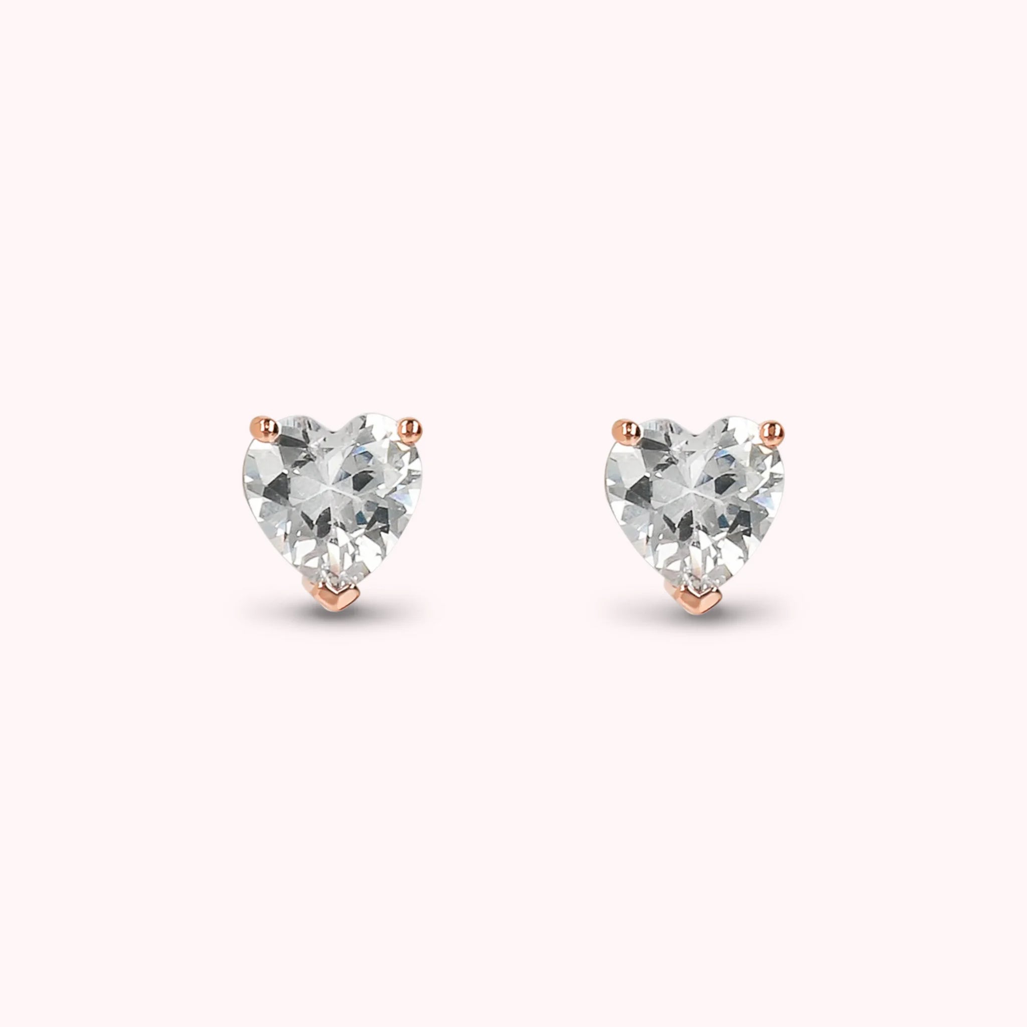 Cubic Zirconia Heart Earrings