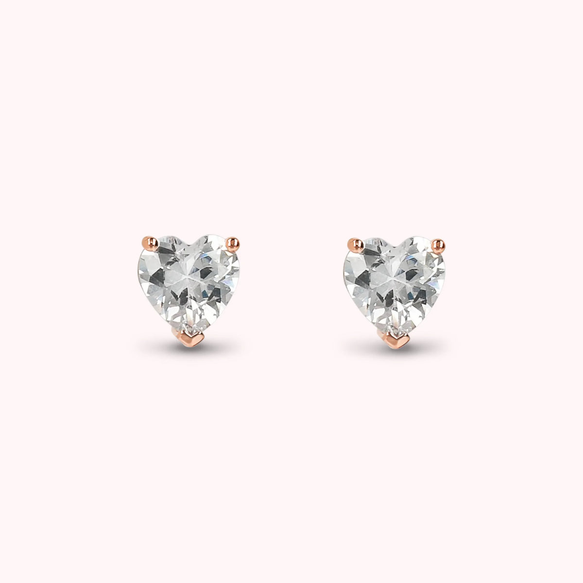 Cubic Zirconia Heart Earrings