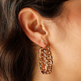 Boucles d'oreilles créoles avec chaîne Grumetta