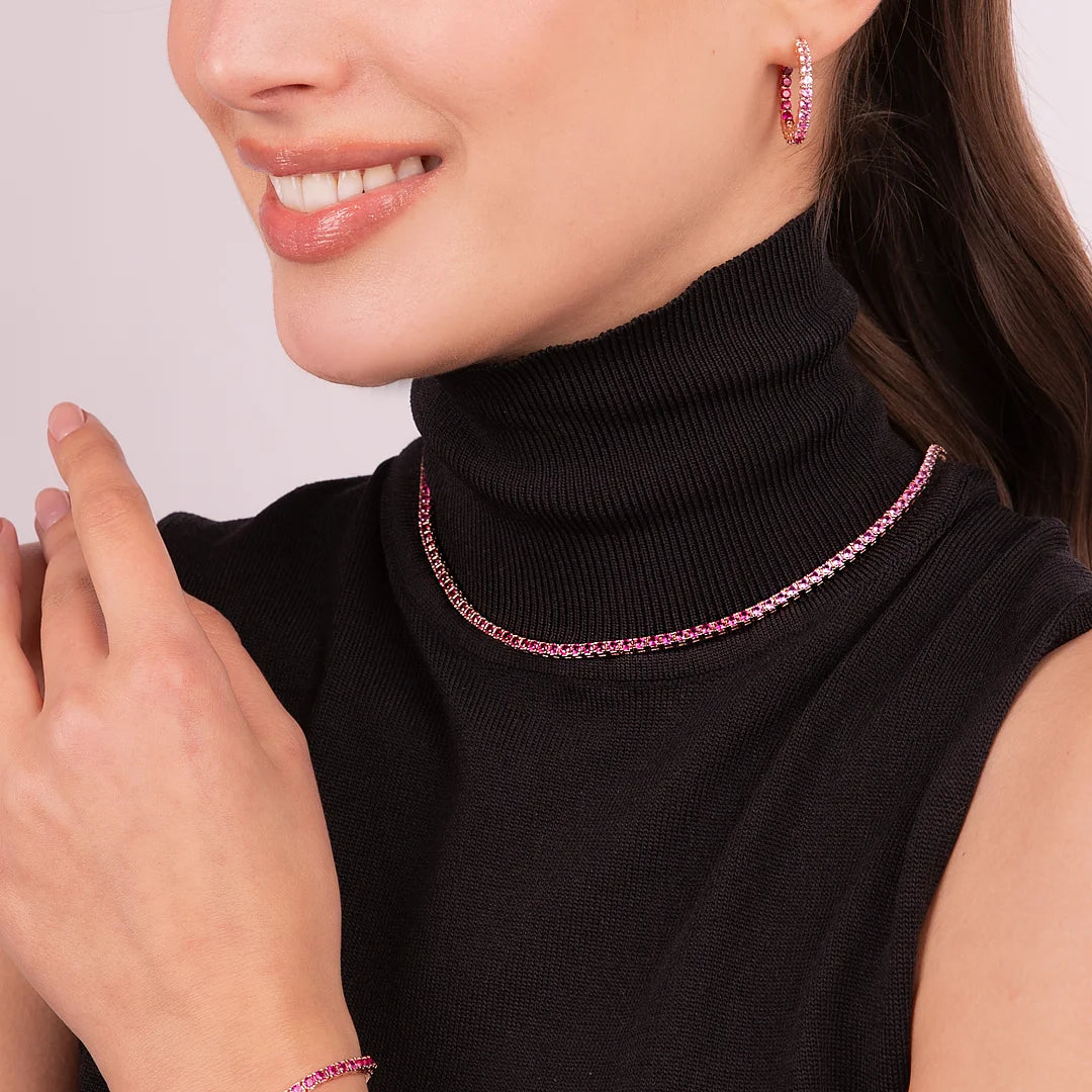 Tennis Necklace with Cubic Zirconia Dégradé Effect