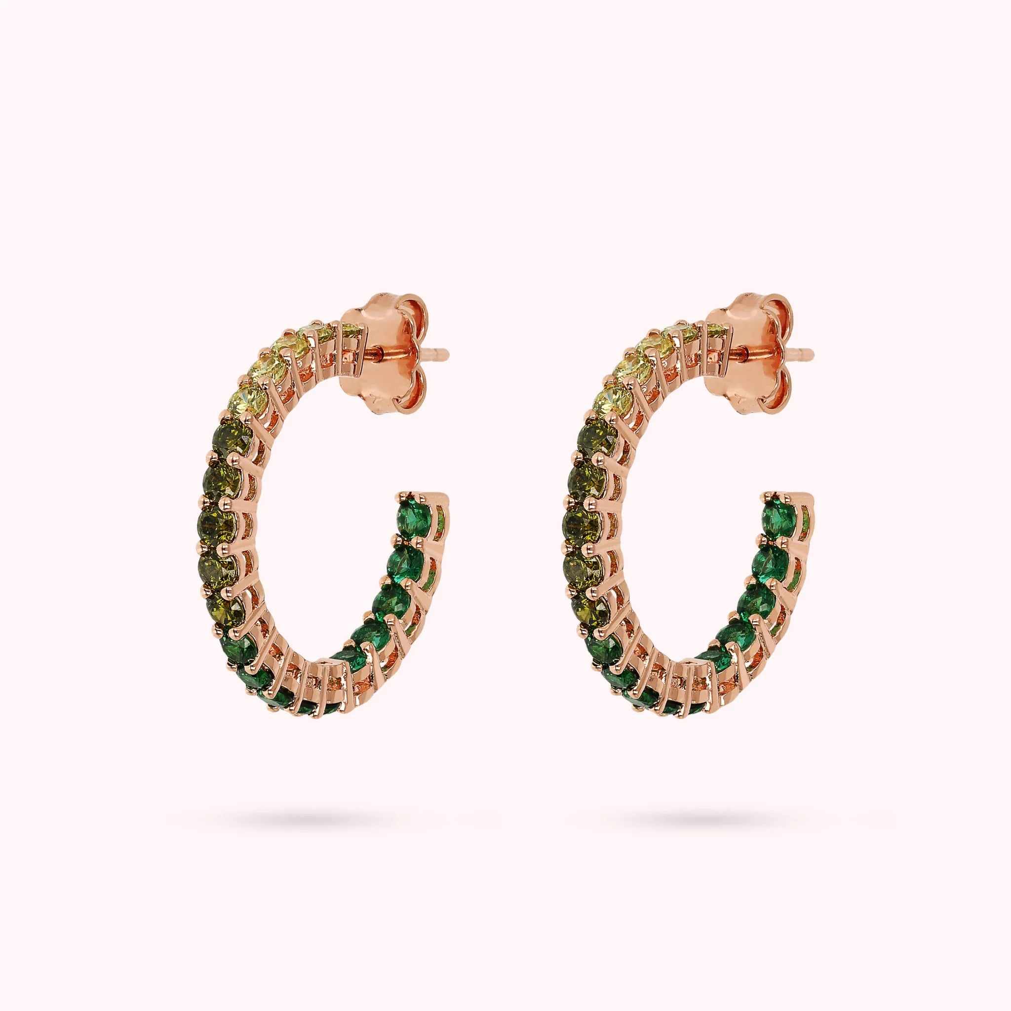 Medium Hoop Earrings with Cubic Zirconia Dégradé Effect