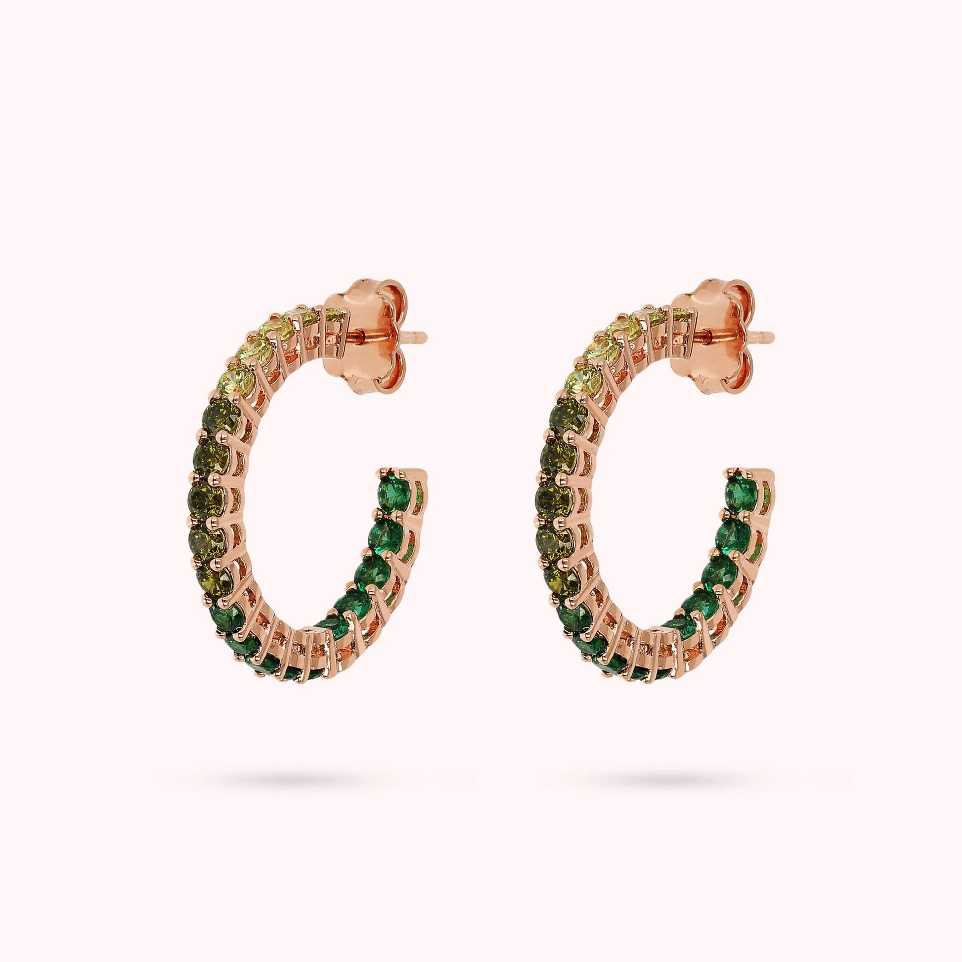 Medium Hoop Earrings with Cubic Zirconia Dégradé Effect