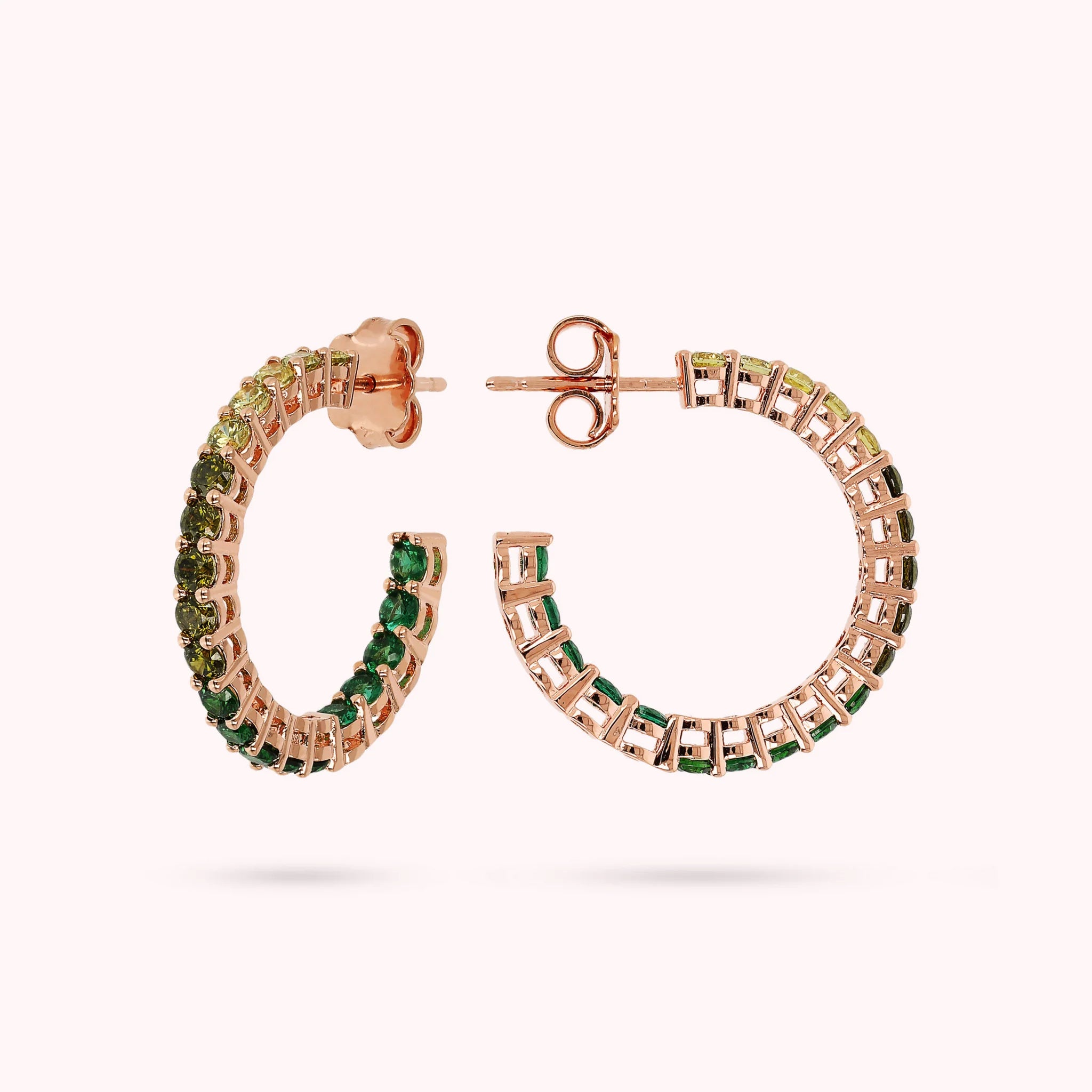 Medium Hoop Earrings with Cubic Zirconia Dégradé Effect